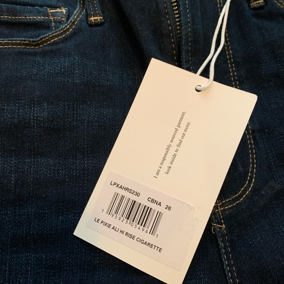 NWT Frame Ali Le Pixi High Rise Cigarette Jeans Dark Wash w. Stirrups - Picture 5 of 5